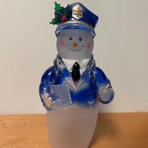 acrylic Christmas Snowman Police Officer snow man gift policeman law enforcement
